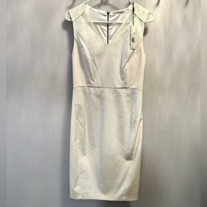 Brand new w/ tags, stylish white Tahari dress with mesh detailing